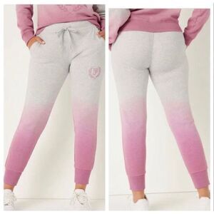 Vs Pink campus jogger sweatpants large (L) pink grey dip dye ombré heritage